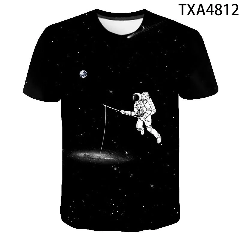 

2020 Casual 3D T Shirt Men Women Children Space Astronaut Planet Explore Digital Print Cosmonaut T-shirt Cool Boy Girl Tops Tees