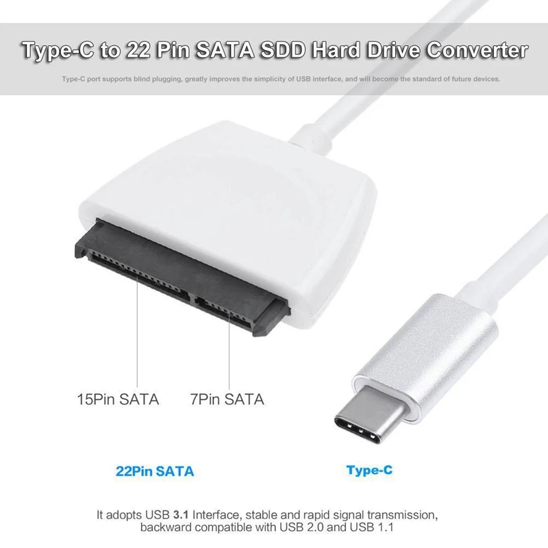 HFES Usb3.1 тип c до 22 Pin Sata Sdd жесткий диск адаптер кабель конвертер супер