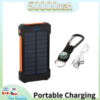 50000mah solar power bank portable charger large capacity external battery outdoor travel power bank for iphone xiaomi samsung