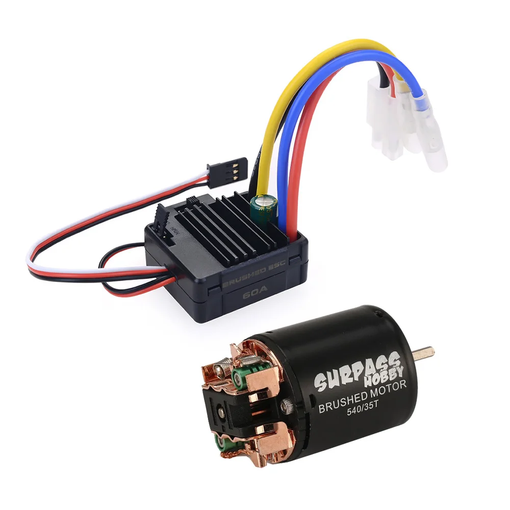 Motor cepillado RC 540, 80T, 13T, 17T, 21T, 27T, 35T, 45T, 55T, con WP-1060-RTR 60A, impermeable, ESC, para coche Rock Crawler-0