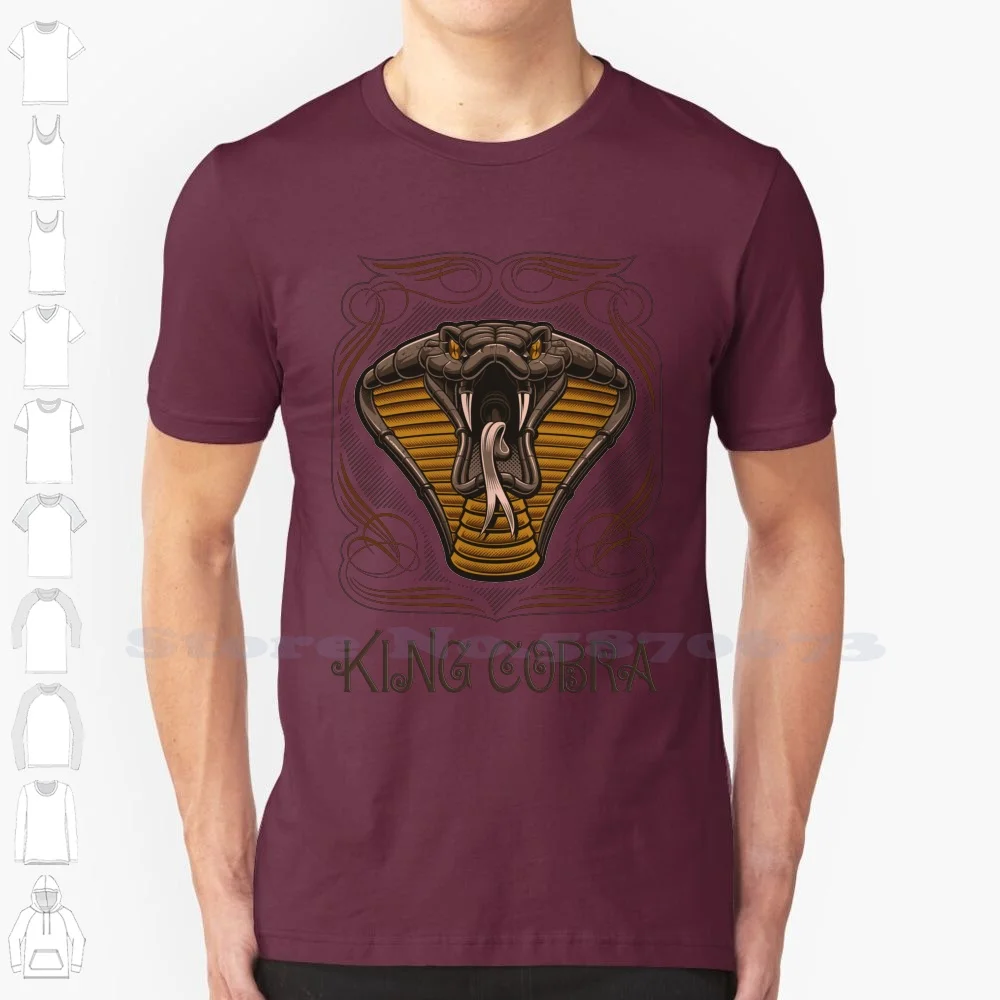 

Модная дизайнерская футболка King Cool, футболка, ядовитая змея, змея, опасная опасность, токсичный яд, яд, король, ядовитая змея, опасность в