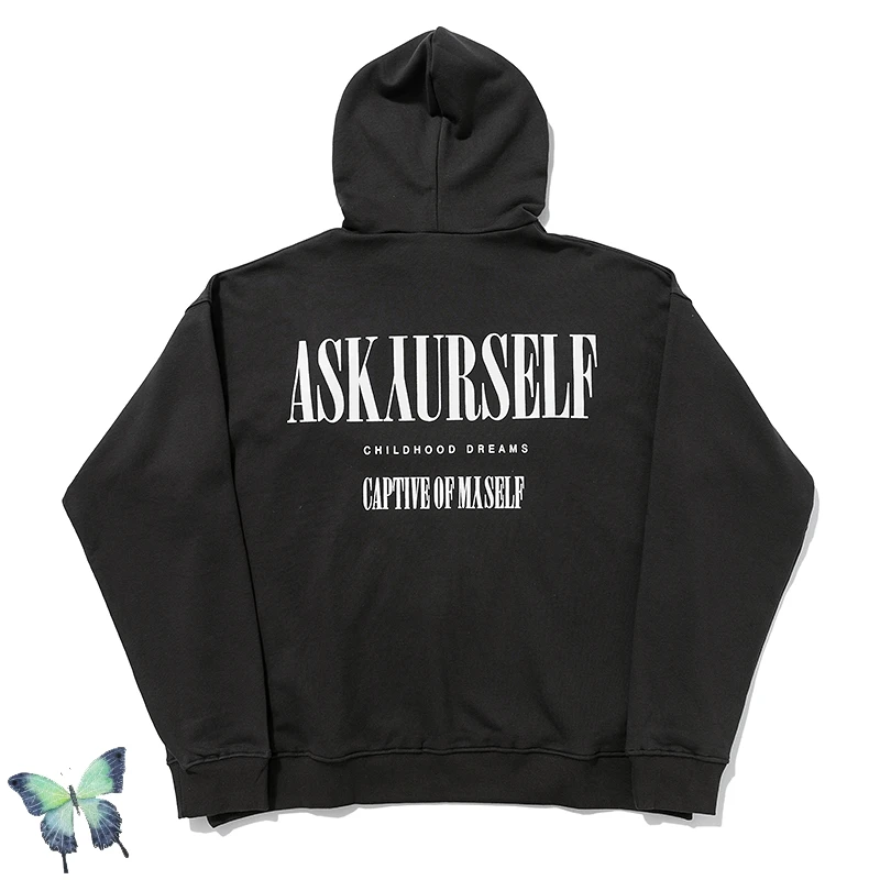 

Autumn Winter ASKYURSELF Lost In Paradise Hoodie Men Women High Quality 100%Cotton Sweatshirt AYS Letter Dyeing Hoodies