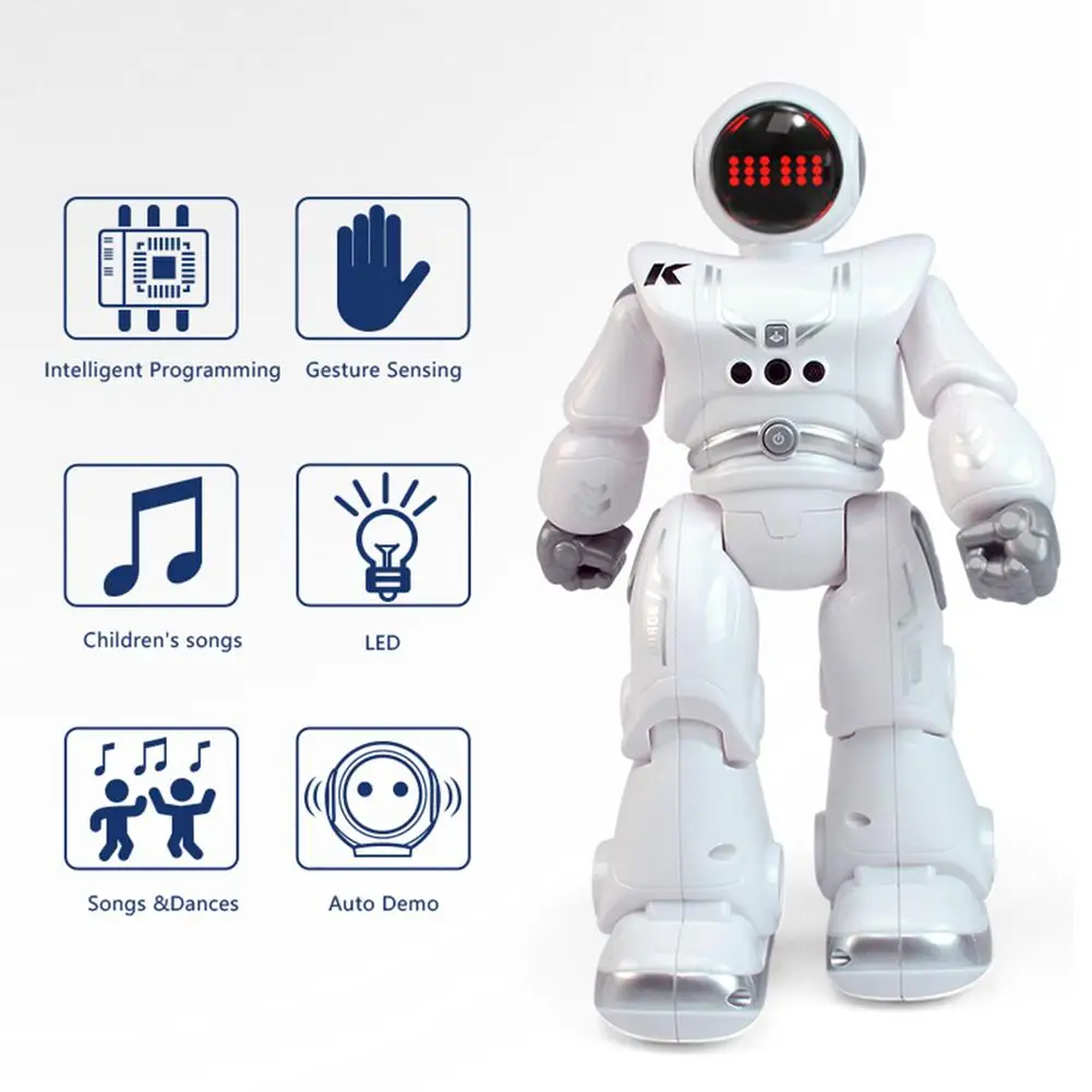 

R18 Intelligent RC Robot 2.4G Gesture Sensor Smart Programming Automatic Presentation RC Toys Dance Music Songs Lighting
