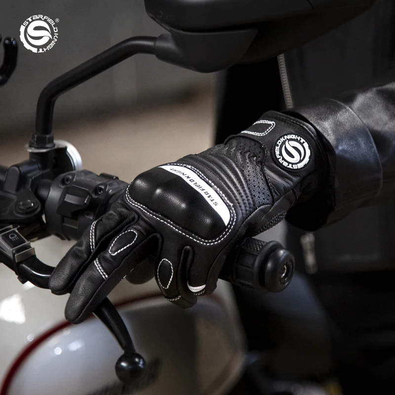 

SFK Women Motorcycle Racing Gloves Pink Red White Leather Full Finger Touch Screen Protective Motorbike Motocross Accessories