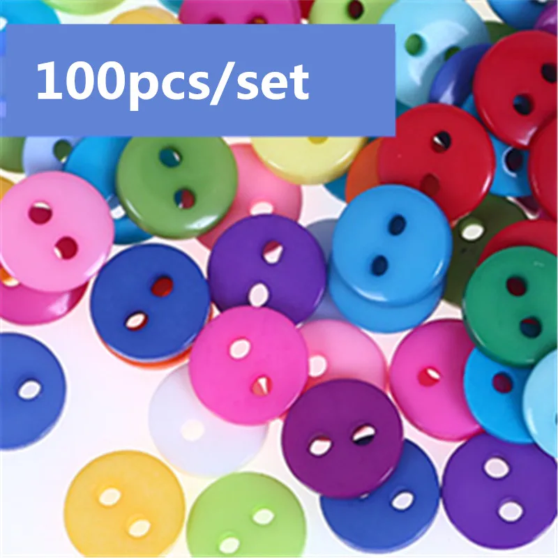 

100PCS DIY Toys Scrapbooking Cartoon Buttons Random Mixed Colors Plastic Buttons for Children's Garment Sewing Crafts Handmade