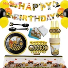 Посуда для вечеринки в честь Дня Рождения для строительства трактор, грузовик, воздушный шар, баннер, скатерть, салфетка для торта, украшение для строительной вечеринки