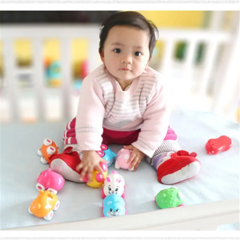 

8PCS Push Sliding Car Magnetic Connection Toys Cute Cartoon Animal