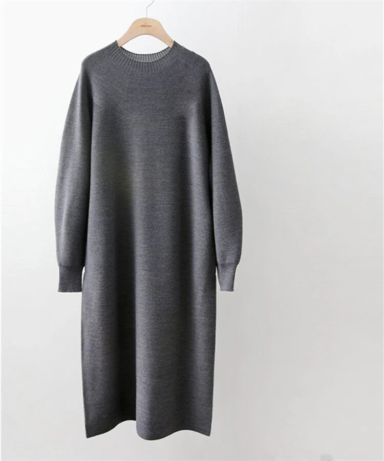 Женское вязаное прямое платье-свитер Mozuleva однотонное Повседневное платье до
