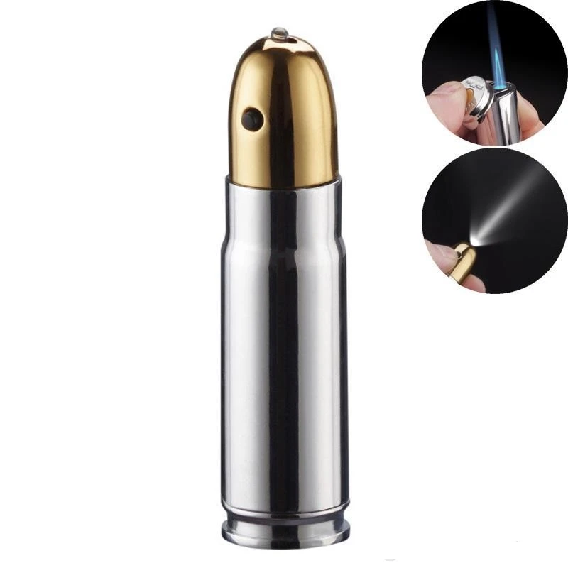 

Bullet Lighter Multi-purpose Butane Jet Torch Lighters LED Light Gas Inflatable Outdoor Survival Cigarette Lighter for Men Gift