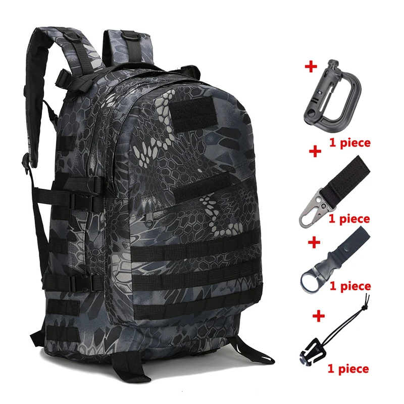 Bag and hooks 40л Военная Тактическая Сумка, армейский рюкзак, рюкзак для кемпинга, Рюкзак Для Путешествий, Походов, охоты, Mochila Militar, большая емкость - Цвет: Bag and hooks