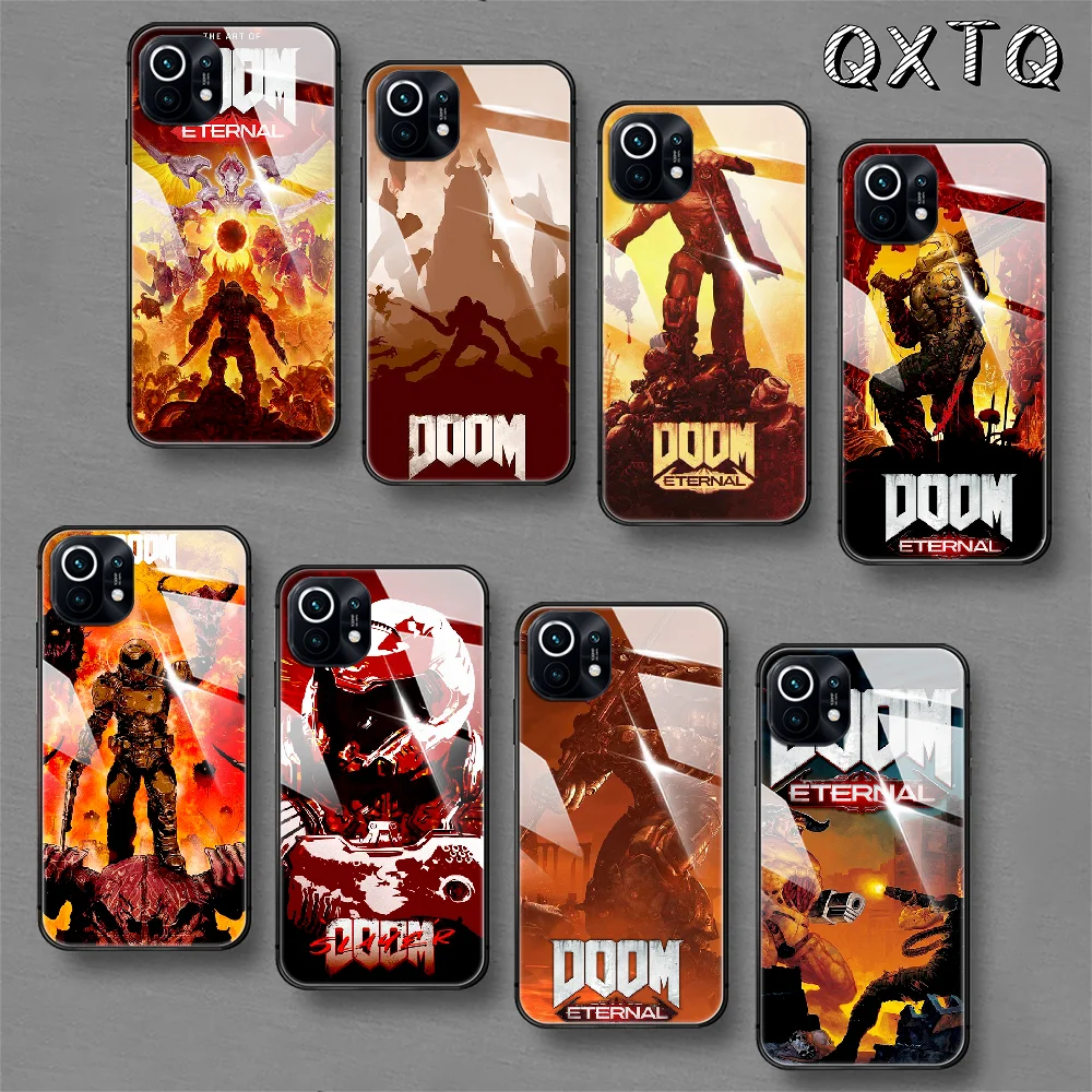 

DOOM Skull Game Tempered Glass Phone Case For Xiaomi Mi 8 9 10 11 T Max Pro Lite Poco F X 2 3 Nfc Ultra Cover Cell Silicone