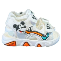 disney children shoes mickey mouse minnie boy and girl summer new korean leisure outdoor non slip sandals with lights for kids