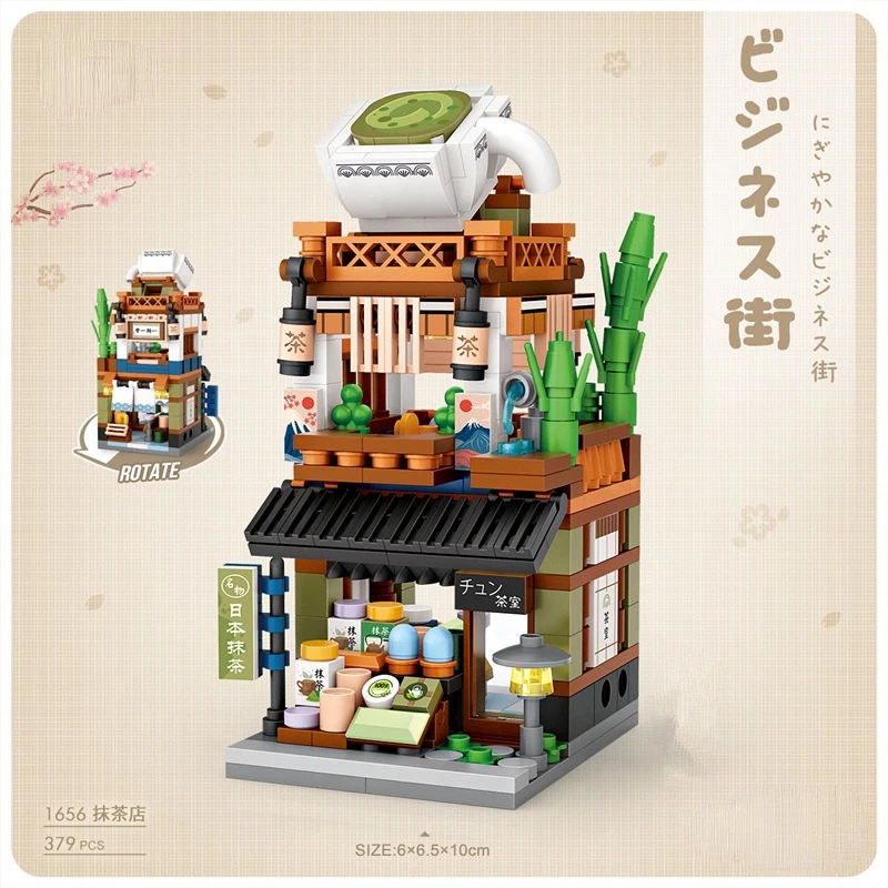 

MINI Blocks japan STREET views HOT SPRING/RAMEN/KIMONNO/MATCHA creative assembly Relaxing toys Brinqueos funny