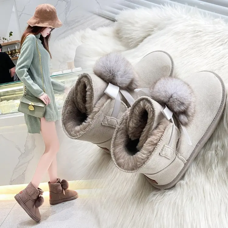 

Женские ботинки с круглым носком, роскошные дизайнерские полусапожки на плоской резиновой подошве, кожаные меховые дубленки, низкая обувь ...