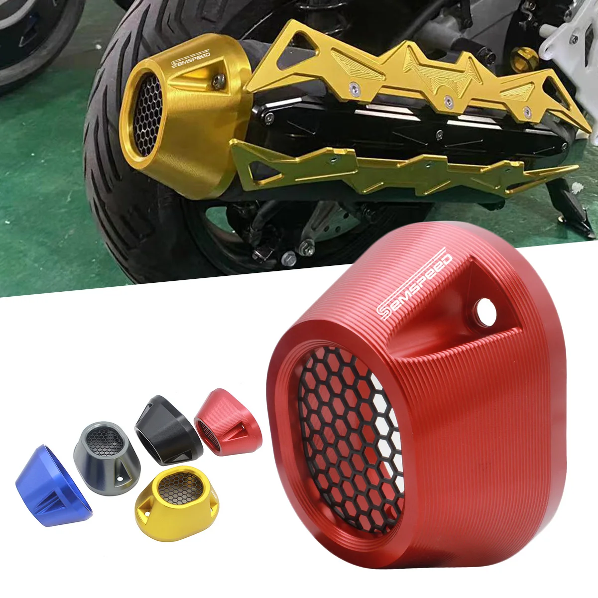 For Honda PCX160 2021 Motorcycle Exhaust Pipe Cover Exhaust Tip Tail Cover Muffler End Cap Exhaust Pipe End Protective Cover