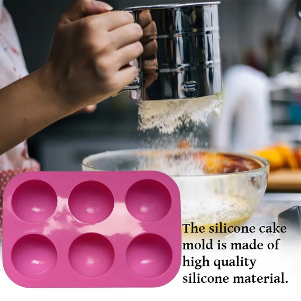 

Pudding Baking Mold Half-ball Shaped Cake Tools Muffin Cupcake Ice Cube Silicone Mould Kitchen Baking Tool Accessory