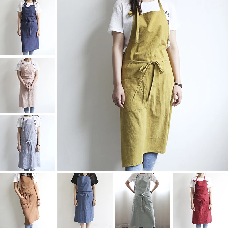 Женский хлопчатобумажный фартук квадратный садовый рабочий сарафан