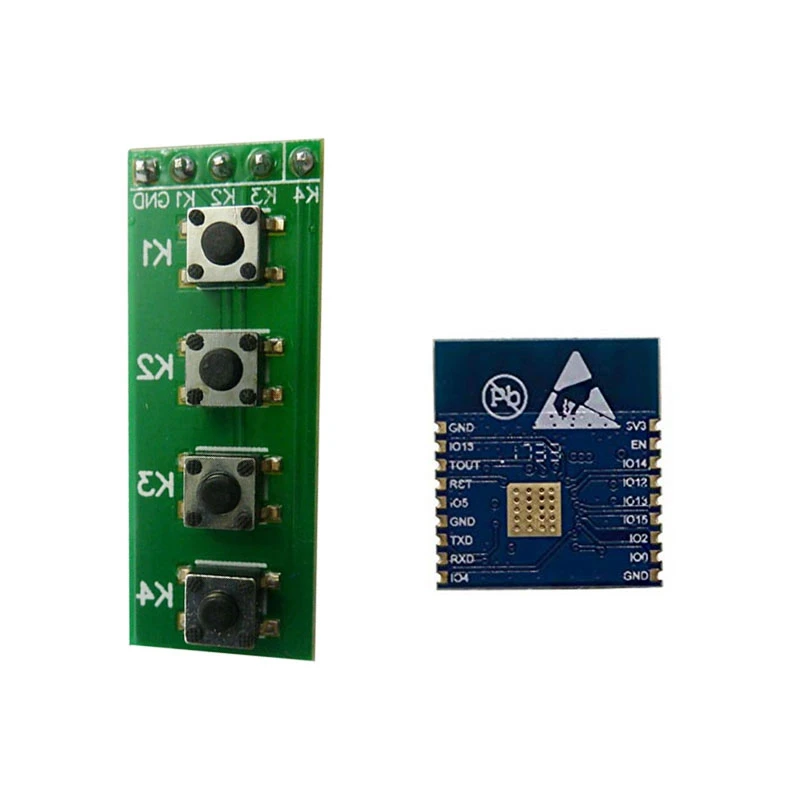 2 Pcs Electronic Accessories: 1 Keypad 4 Button Key Module Switch &amp Esp-Wroom-02 Esp8266 Remote Serial Port Wifi Wirel | Электроника