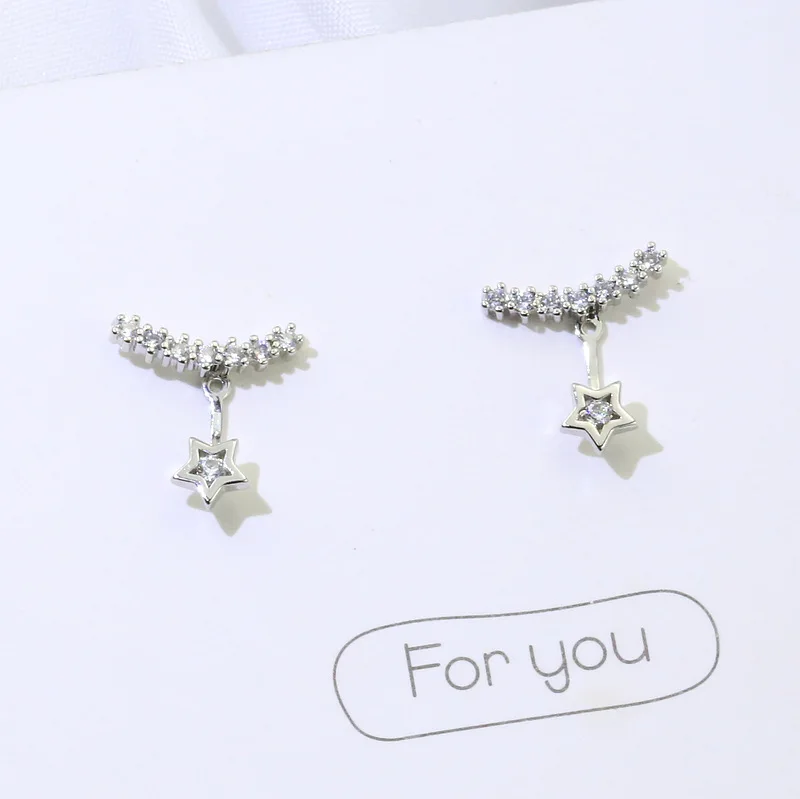 Посеребренные серьги гвоздики со звездами для женщин и детей Женские Ювелирные