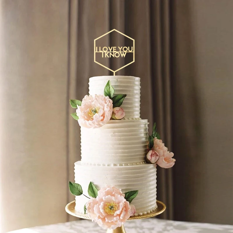 Шестигранный Топпер для торта геометрическое украшение свадебного лазерная