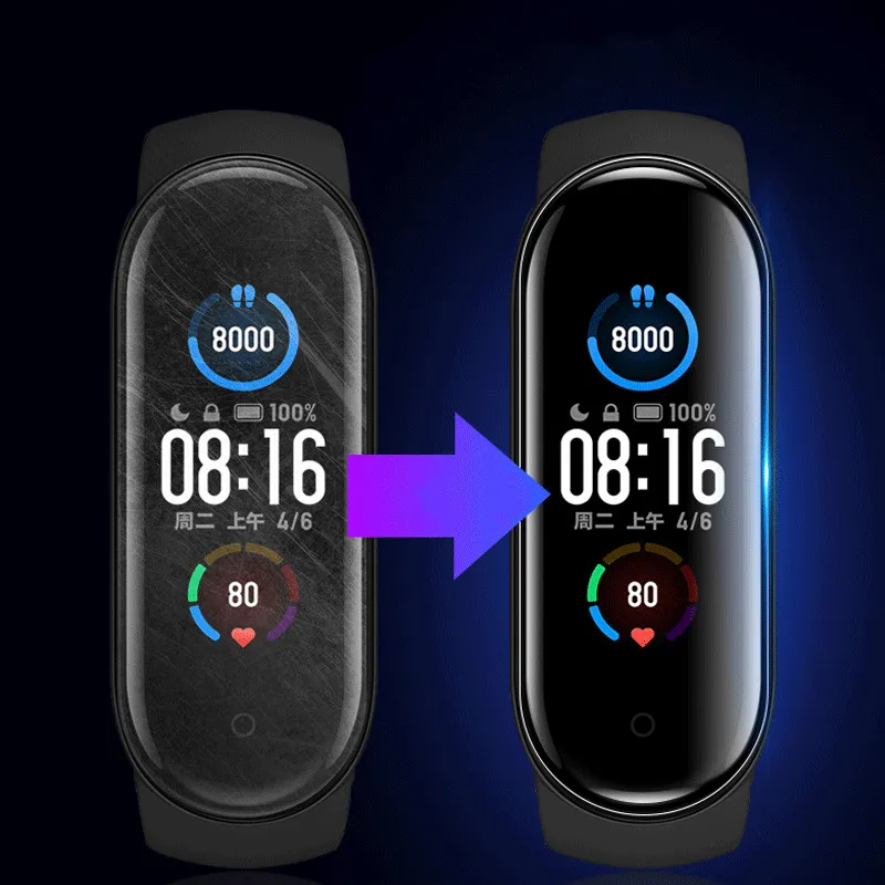 Защитная пленка для Xiaomi Mi Band 6 5 4 Гидрогелевая Взрывозащищенная | Электроника