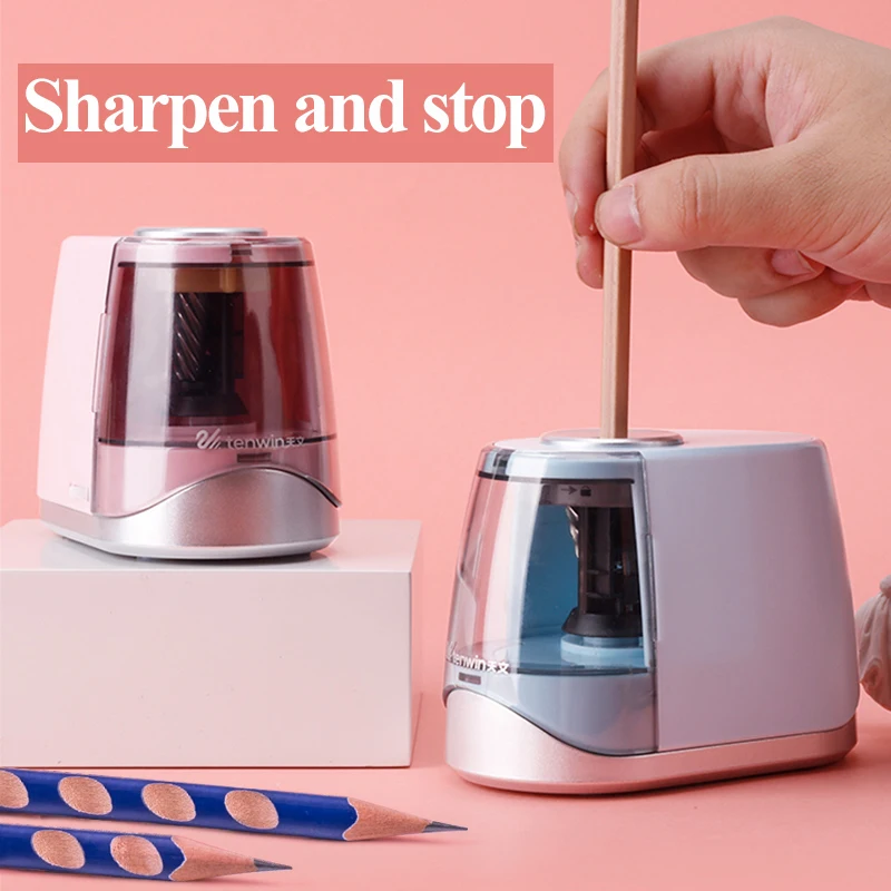 

Tenwin 8031 Electric Pencil Sharpener Plug-in/Battery 2 in 1 Student Pencil Sharpener Office School Stationery Pencil Knife Safe