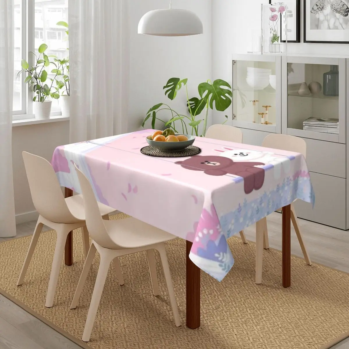 Cute Brown And Cony Rectangular Table Cloth Coffee Cover for Living Room Mat Home Wedding party decorate | Дом и сад