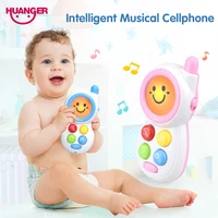huanger smile musical phone kids toys electronic baby rattles mini flashing vocal children early sounding educational mobile toy