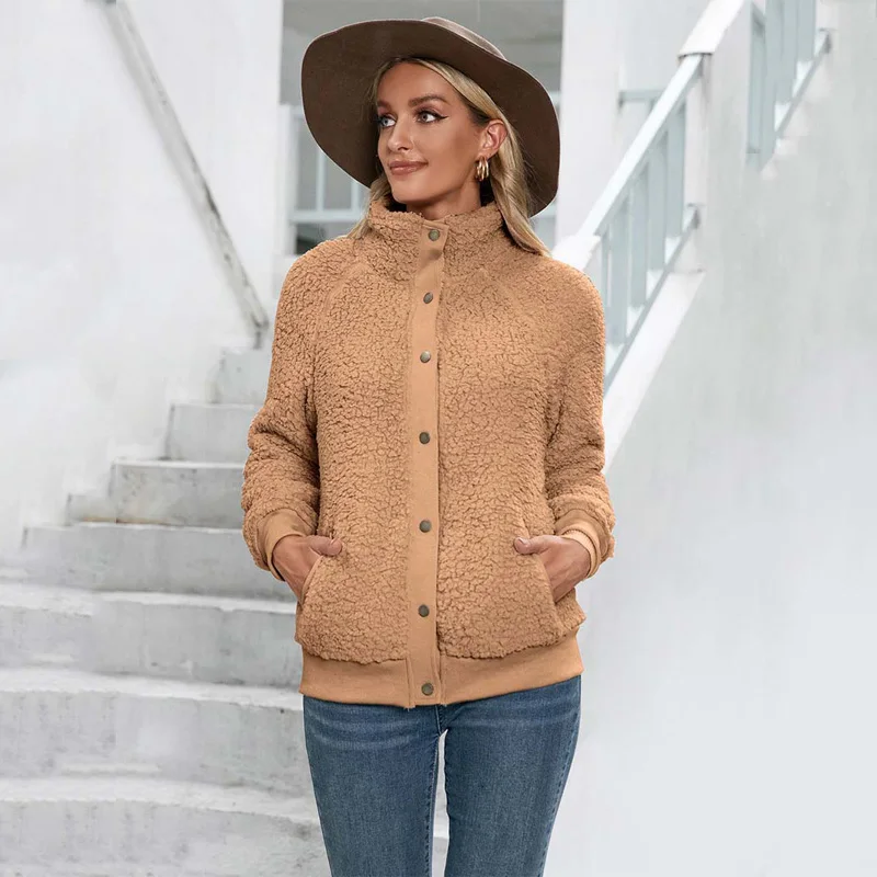 

Autumn Teddy Bear Coat Women Faux Fur Coats Ladies Winter Coats Jacket 2021 Thick Warm Fluffy Plush Jackets for Women