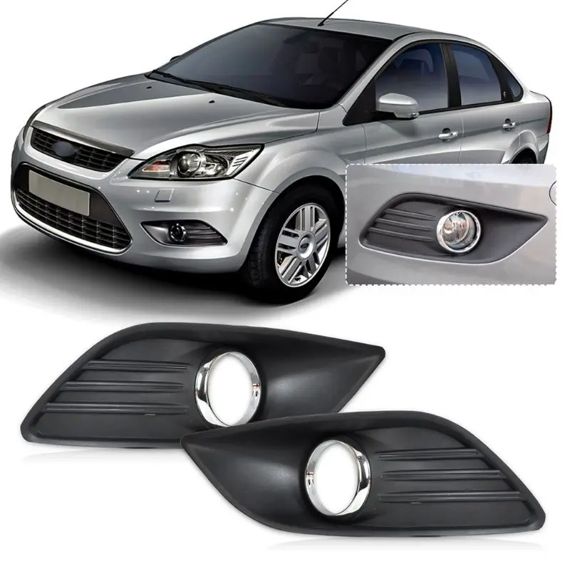 L+R Side Bumper Fog Light Lamp Cover Grille Grill for Ford Focus Sedan 2009~2011 | Автомобили и мотоциклы