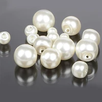 20pcs plastic pearl ball buttons 81012141618mm baby christening dress wedding button for clothing sewing diy accessories