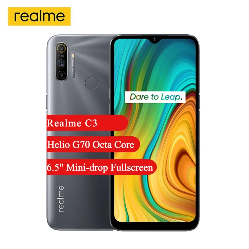 Смартфон Realme C3 6 5 дюйма Helio G70 восемь ядер камера 12 МП 5000 мАч 3 ГБ ОЗУ | Мобильные