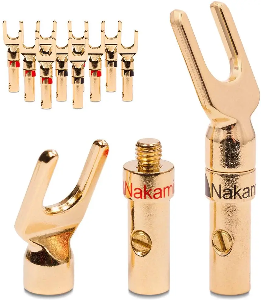 Nakamichi штепсельная вилка 24K Золотая стандартная Вилка для динамика Y образный