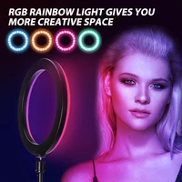 10 12 14 rgb video light 26colors selfie ring lamp for phone big photograghy ringlight professional lighting for youtube