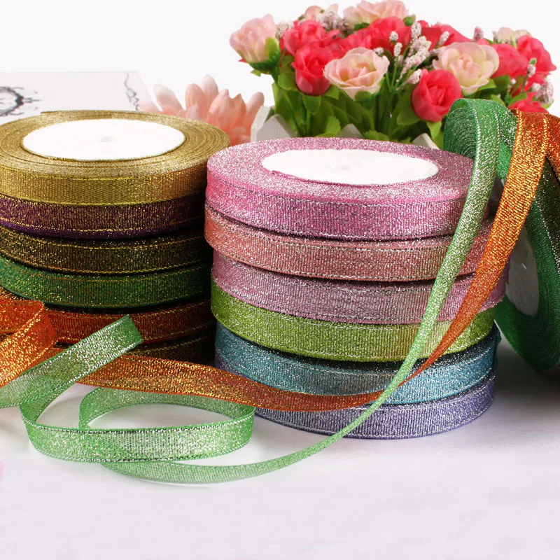 22 метра/10 мм золотые серебряные розовые синие фиолетовые зеленые блестящие