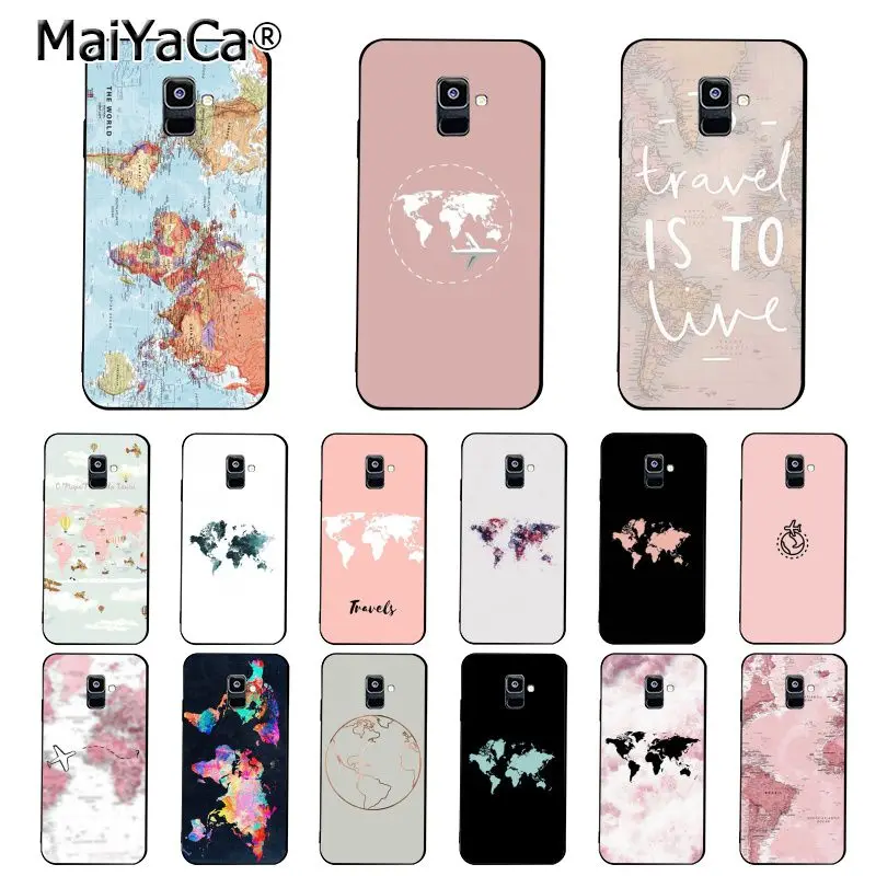 Чехол MaiYaCa с картой мира для Samsung Galaxy A51 A71 A80 A7 A8 A6 Plus A70 A9 2018 A50 A20 A30 A40 | Мобильные