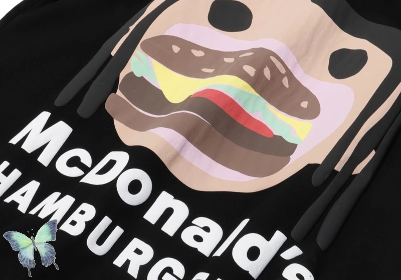 

3D Foam Travis Scott T Shirt Mens Casual T-shirt Cactus Jack Hamburger Printed