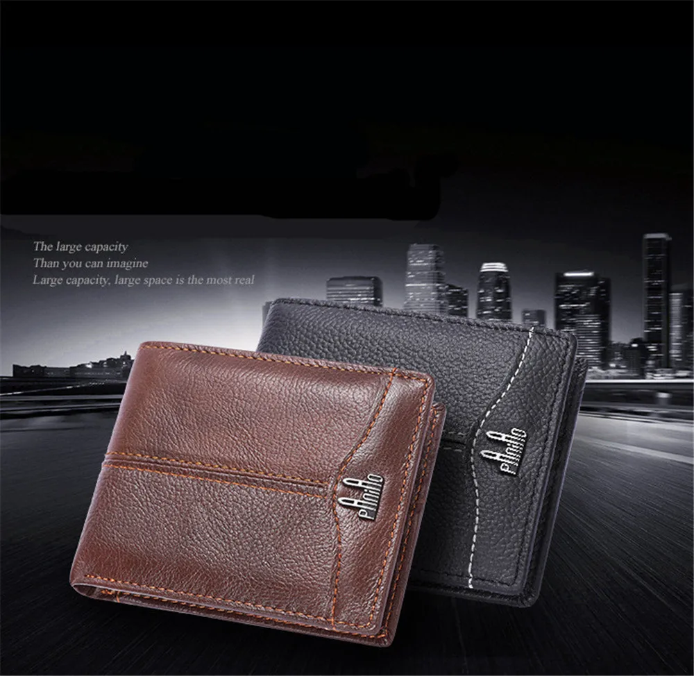 Мужские кошельки на молнии из натуральной кожи винтажные тонкие мужские для