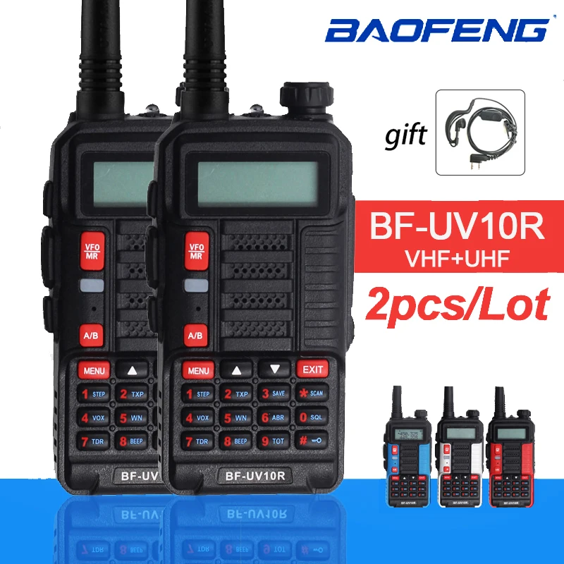 

2 шт., портативные рации Baofeng UV 10R 10 Вт VHF + UHF