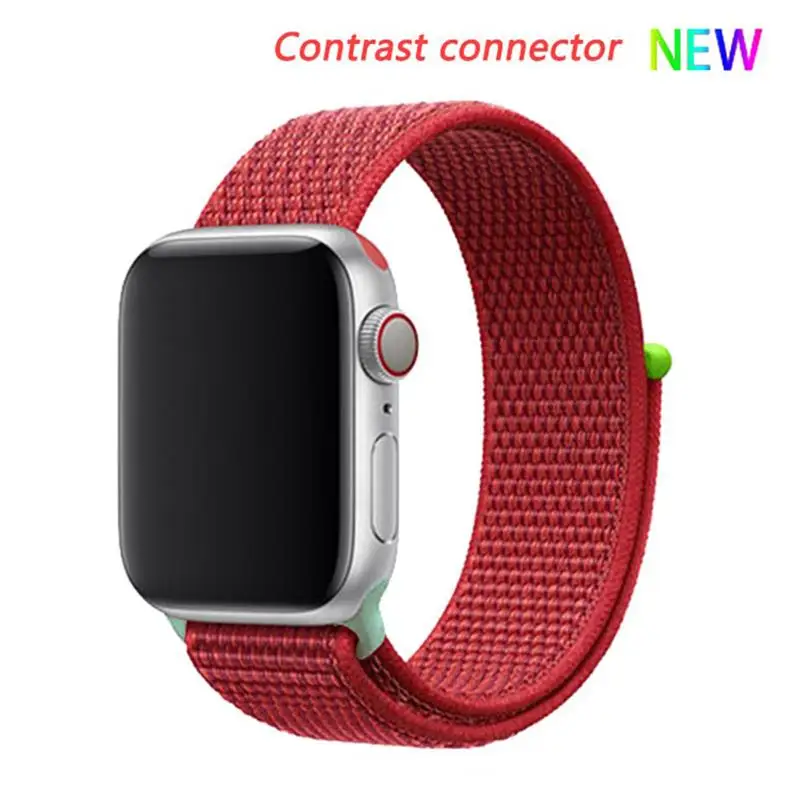Red 9 hit Нейлоновый ремешок для apple watch 44 мм/40 мм 4 5 iwatch 42 мм/38 мм 3 2 1 браслет красочные спортивные аксессуары для часов - Цвет ремешка: Red 9 hit