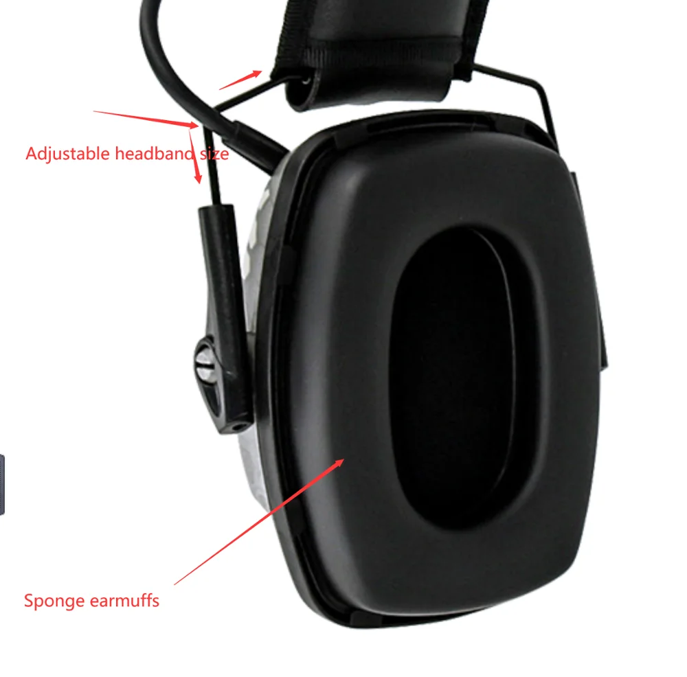 Тактические электронные защитные наушники для стрельбы уличные спортивные с