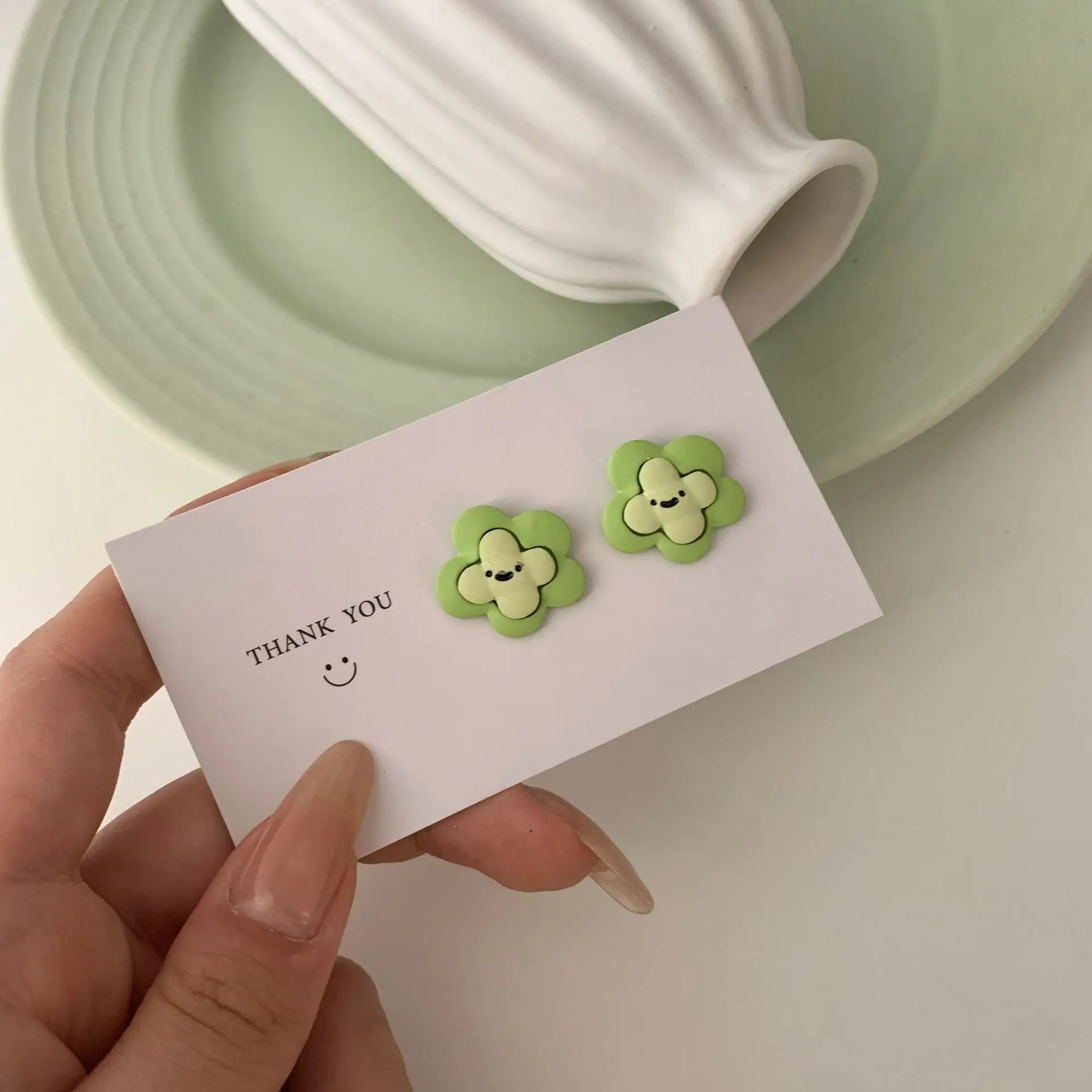 

Colorful Candy Color Cartoon Flower Stud Earrings for Women Girls Sweet Cute Floral Small Statement Clip Earrings Summer Jewelry