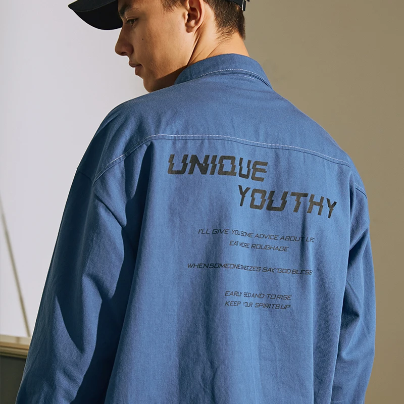 Мягкие вымытые хип-хоп мужские джинсовые рубашки винтажный вид рабочие джинсы в