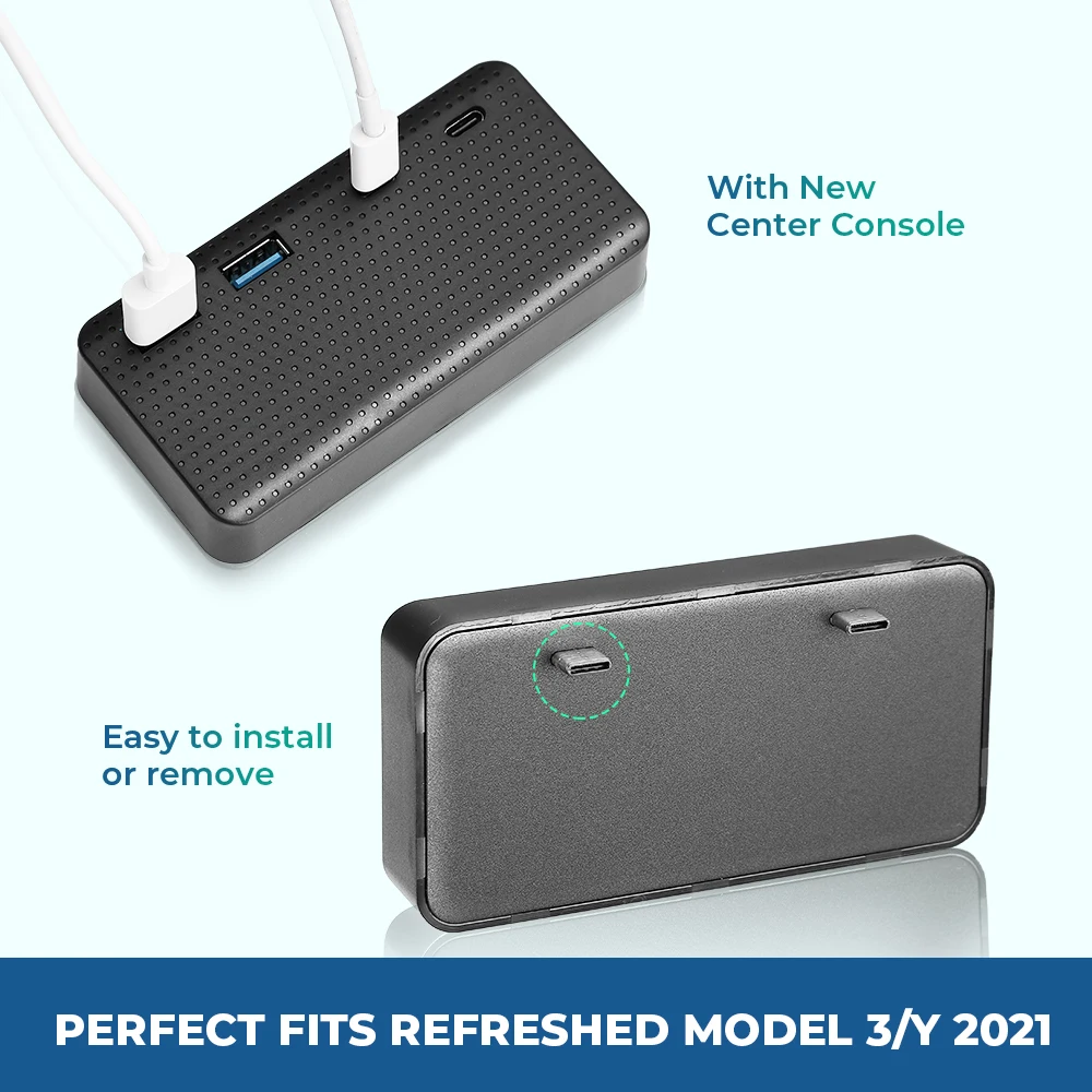 charger extender car type c speed max usb 3 0 hub for tesla model 3 y 2021 23w phone splitter usb ports car accessories free global shipping