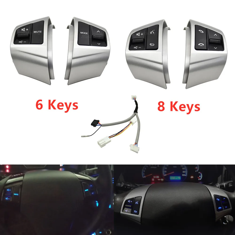 

6/8 Keys For Hyundai Elantra HD 2008 2009 2010 2011 Multifunction Steering Wheel Remote Control Button 96700-2H500 96700-2H510