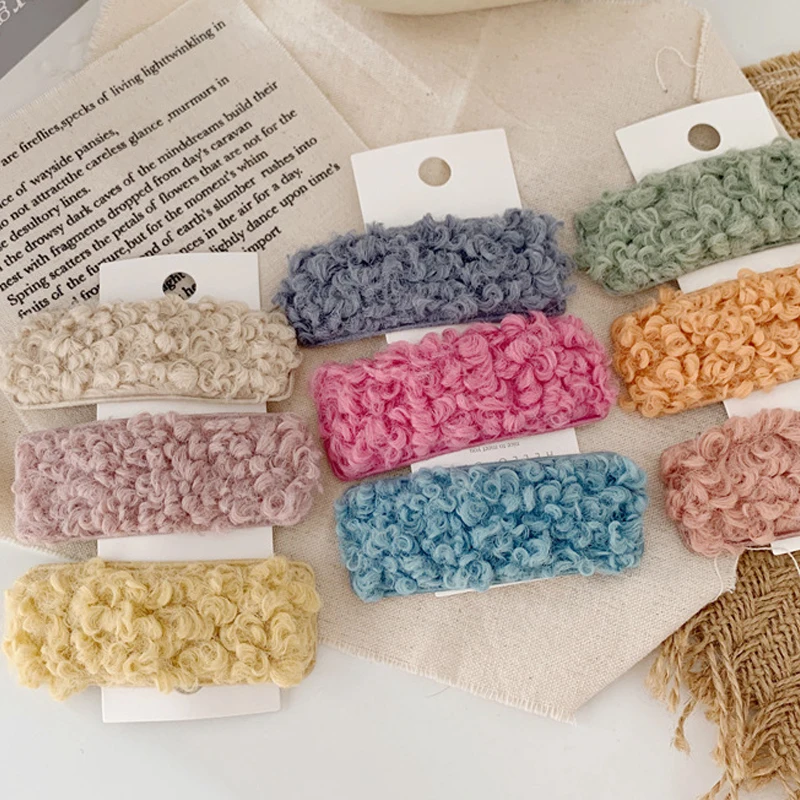 Женские заколки для волос в Корейском стиле модные боковые зажимы рулон шерсти