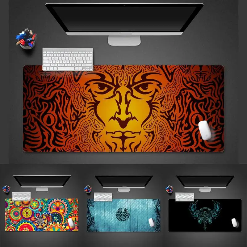 

Tribal design totem Art Gaming Player Rubber Mousepad Desk Table Gamer Office Large Mouse Mat pad X XL Non-slip Laptop Cushion