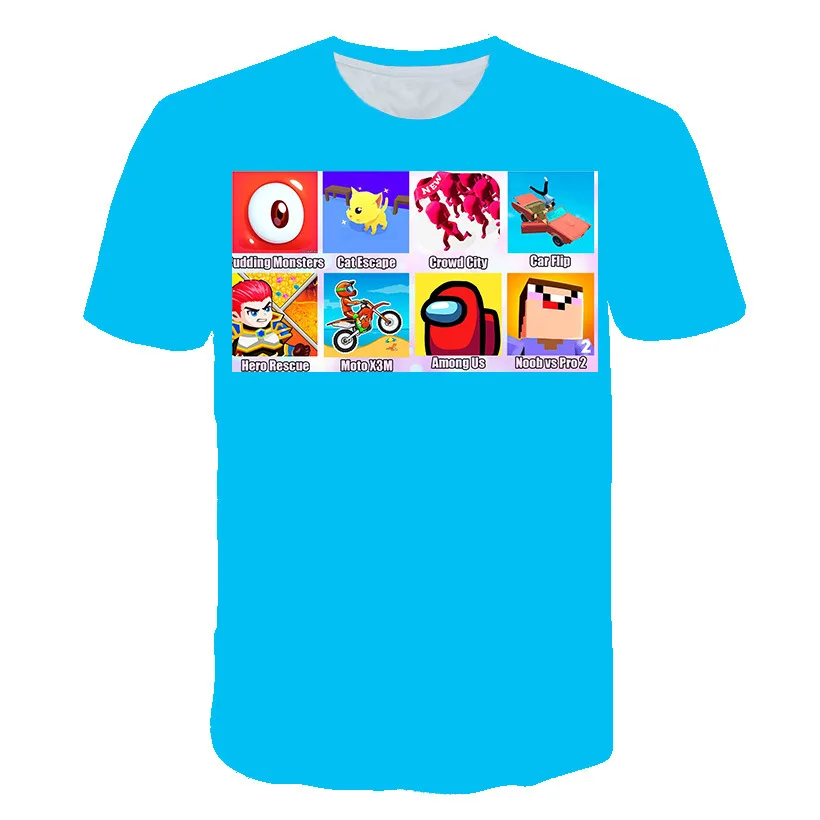 

3D PRINT Funny Game Among 3D Cartoon Shirt Summer Short Sleeve Boy T-Shirt Impostor Graphic Kid Tee Tops 4-16 Years Children Top
