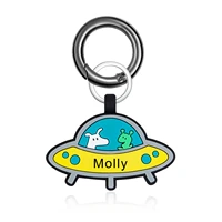 personalized cat dog id tag custom name number silicone keychain pets collar tag pendant keyring accessories