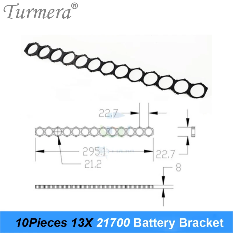 

Turmera 10Piece 21700 Lithium Battery Holder Bracket 21700 Spacer Assembly Group Module DIY Battery Box Case Pack Splice Bracket